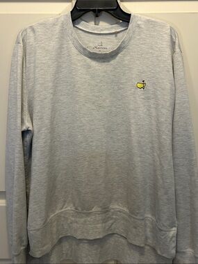 Masters Women’s Light Gray Crewneck with Yellow Embroidered Logo